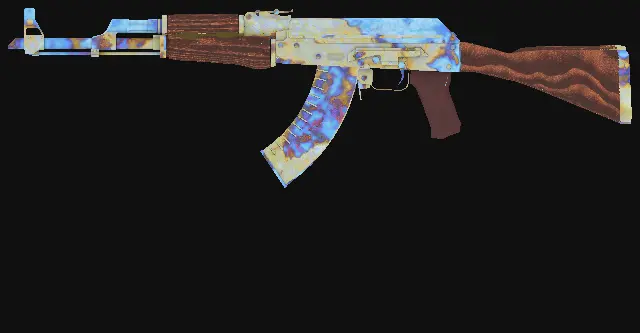 AK-47 Case Hardened seed 387 pattern render