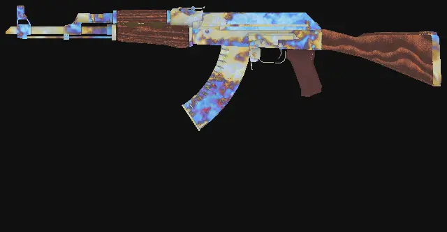 AK-47 Case Hardened seed 670 pattern render